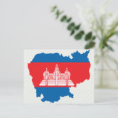 Postale Carte du drapeau du Cambodge pleine taille (Debout devant)