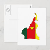 Postale Carte du drapeau du Cameroun (Devant / Derrière)