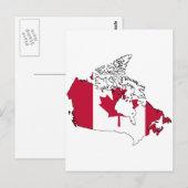 Postale Carte du drapeau du Canada (Devant / Derrière)
