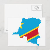 Postale Carte du drapeau du Congo CD (Devant / Derrière)