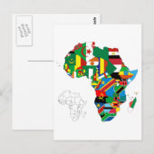 Postale Carte du drapeau du continent africain (Devant / Derrière)