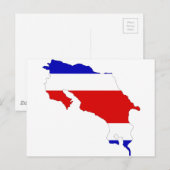 Postale Carte du drapeau du Costa Rica (Devant / Derrière)