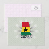 Postale Carte du drapeau du Ghana 2.0 (Devant / Derrière)