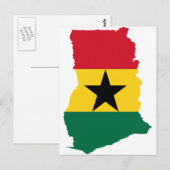 Postale Carte du drapeau du Ghana GH (Devant / Derrière)