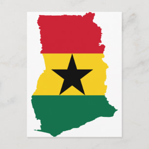 Postale Carte du drapeau du Ghana GH