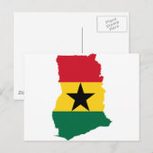 Postale Carte du drapeau du Ghana GH (Devant / Derrière)