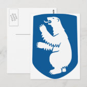 Postale Carte du drapeau du Groenland GL (Devant / Derrière)