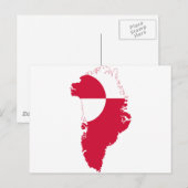 Postale Carte du drapeau du Groenland GL (Devant / Derrière)