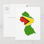 Postale Carte du drapeau du Guyana (Devant / Derrière)