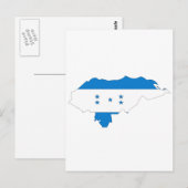 Postale Carte du drapeau du Honduras (Devant / Derrière)