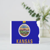 Postale Carte du drapeau du Kansas (Debout devant)