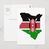 Postale Carte du drapeau du Kenya (Devant / Derrière)