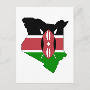 Postale Carte du drapeau du Kenya