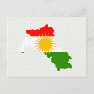 Postale Carte du drapeau du Kurdistan pleine taille