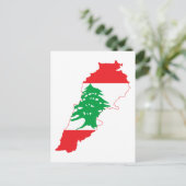 Postale Carte du drapeau du Liban (Debout devant)