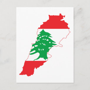 Postale Carte du drapeau du Liban
