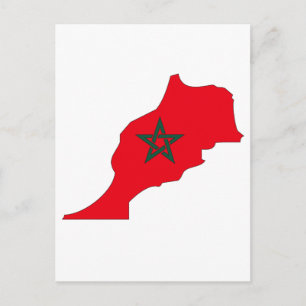 Postale Carte du drapeau du Maroc