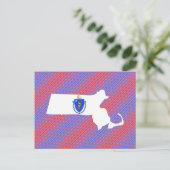 Postale Carte du drapeau du Massachusetts (Debout devant)