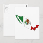 Postale Carte du drapeau du Mexique (Devant / Derrière)
