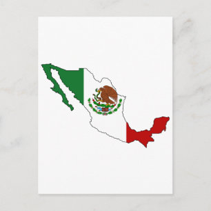 Postale Carte du drapeau du Mexique
