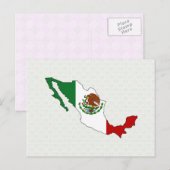 Postale Carte du drapeau du Mexique pleine taille (Devant / Derrière)