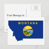 Postale Carte du drapeau du Montana (Devant / Derrière)