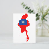 Postale Carte du drapeau du Myanmar (Debout devant)