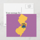 Postale Carte du drapeau du New Jersey (Devant / Derrière)