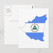 Postale Carte du drapeau du Nicaragua (Devant / Derrière)