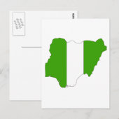 Postale Carte du drapeau du Nigeria (Devant / Derrière)