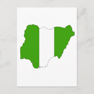 Postale Carte du drapeau du Nigeria