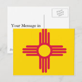 Postale Carte du drapeau du Nouveau-Mexique (Devant / Derrière)