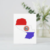 Postale carte du drapeau du Paraguay (Debout devant)