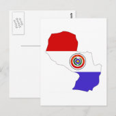Postale carte du drapeau du Paraguay (Devant / Derrière)