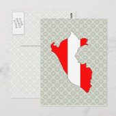 Postale Carte du drapeau du Pérou pleine taille (Devant / Derrière)