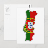 Postale Carte du drapeau du Portugal (Devant / Derrière)