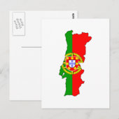 Postale Carte du drapeau du Portugal (Devant / Derrière)