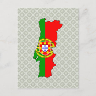 Postale Carte du drapeau du Portugal pleine taille