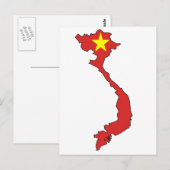 Postale Carte du drapeau du Vietnam (Devant / Derrière)