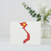 Postale Carte du drapeau du Vietnam pleine taille (Debout devant)
