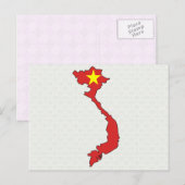 Postale Carte du drapeau du Vietnam pleine taille (Devant / Derrière)