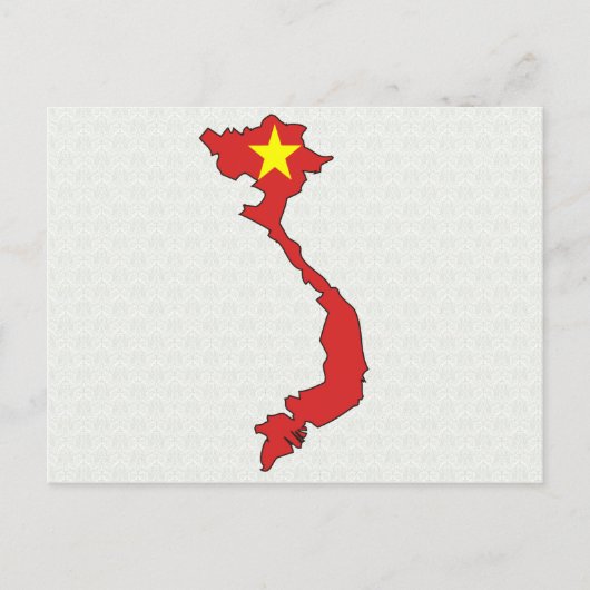 Postale Carte du drapeau du Vietnam pleine taille (Devant)