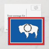 Postale Carte du drapeau du Wyoming (Devant / Derrière)