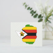 Postale Carte du drapeau du Zimbabwe pleine taille (Debout devant)