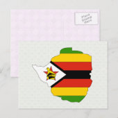 Postale Carte du drapeau du Zimbabwe pleine taille (Devant / Derrière)