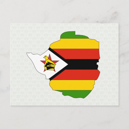 Postale Carte du drapeau du Zimbabwe pleine taille (Devant)