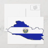 Postale Carte du drapeau El Salvador (Devant / Derrière)