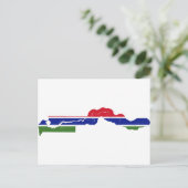 Postale Carte du drapeau gambien GM (Debout devant)