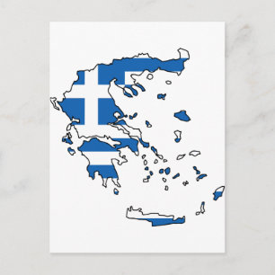 Postale Carte du drapeau grec GR