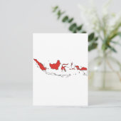 Postale Carte du drapeau indonésien (Debout devant)